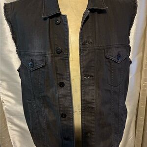 Men's Black Rare! Ecko Untld Denim Vest Jacket Size XXL